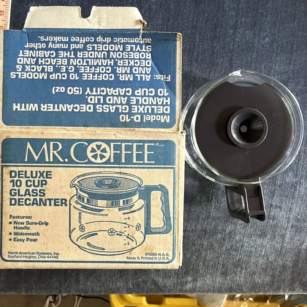 Vintage Mr. Coffee 10 Cup deluxe Glass Decanter Model D-10 Replacement 1985